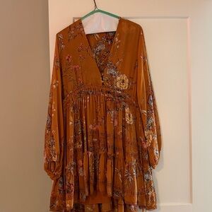 Free People Floral Rust Dress
